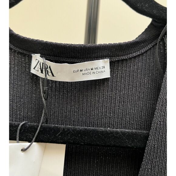 Zara Ribbed Midi Sweater Dress NWT Medium - Pearl buttons NEW w Tags - Picture 5 of 5